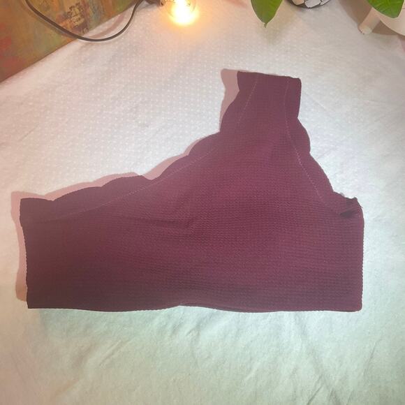 One shoulder swimsuit, red Bordeaux, Size S - Picture 2 of 9